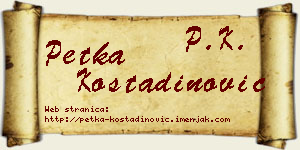 Petka Kostadinović vizit kartica
